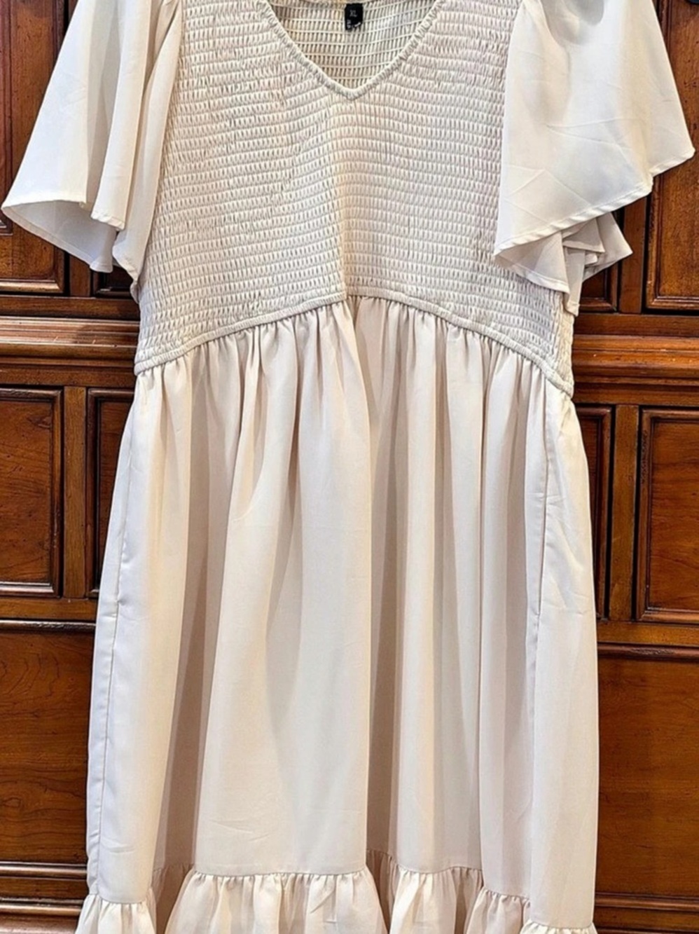 Cream Ruffle Maxi Dress Like New
